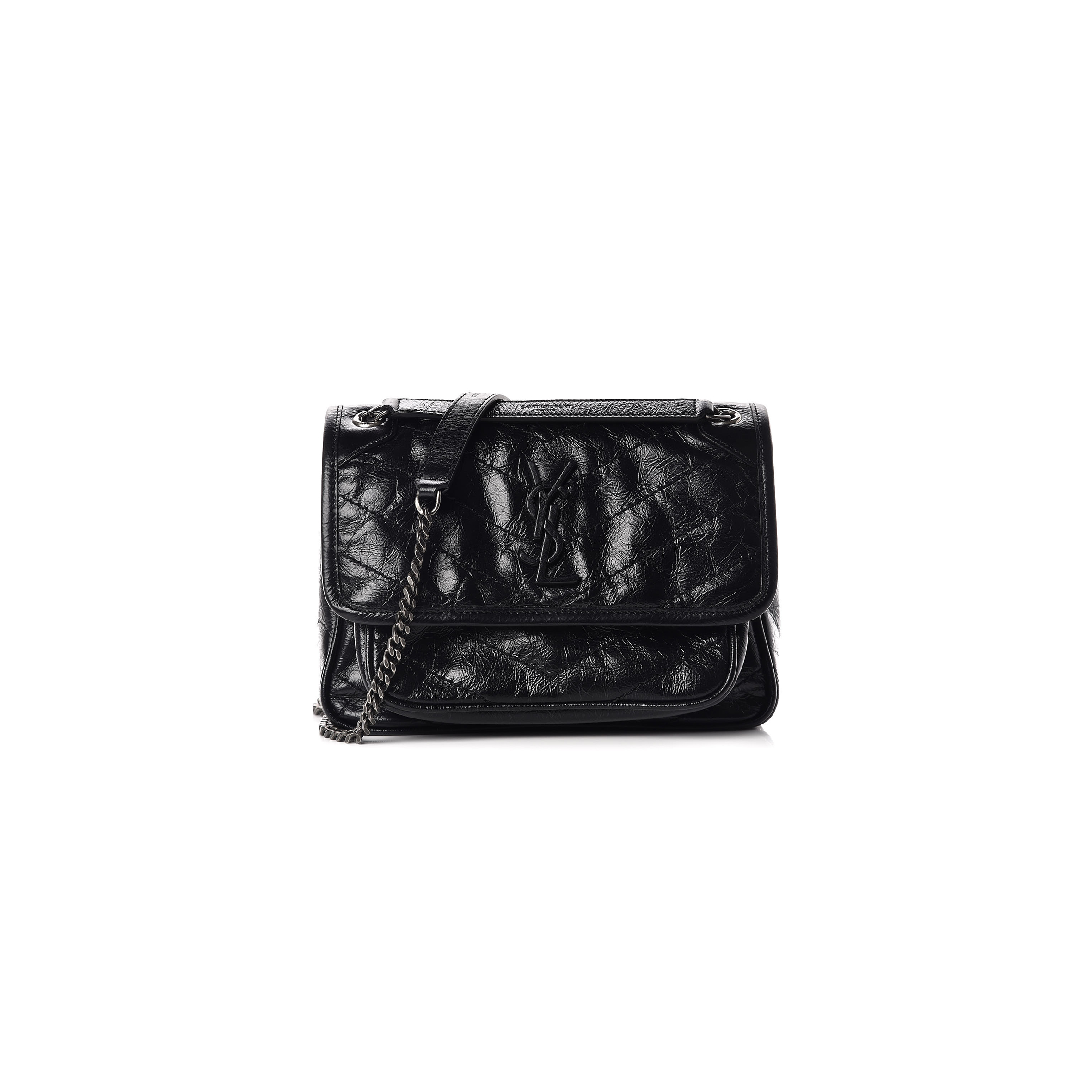 YSL BABY NIKI CHAIN SATCHEL BLACK 413098 (18*12.5*5cm)